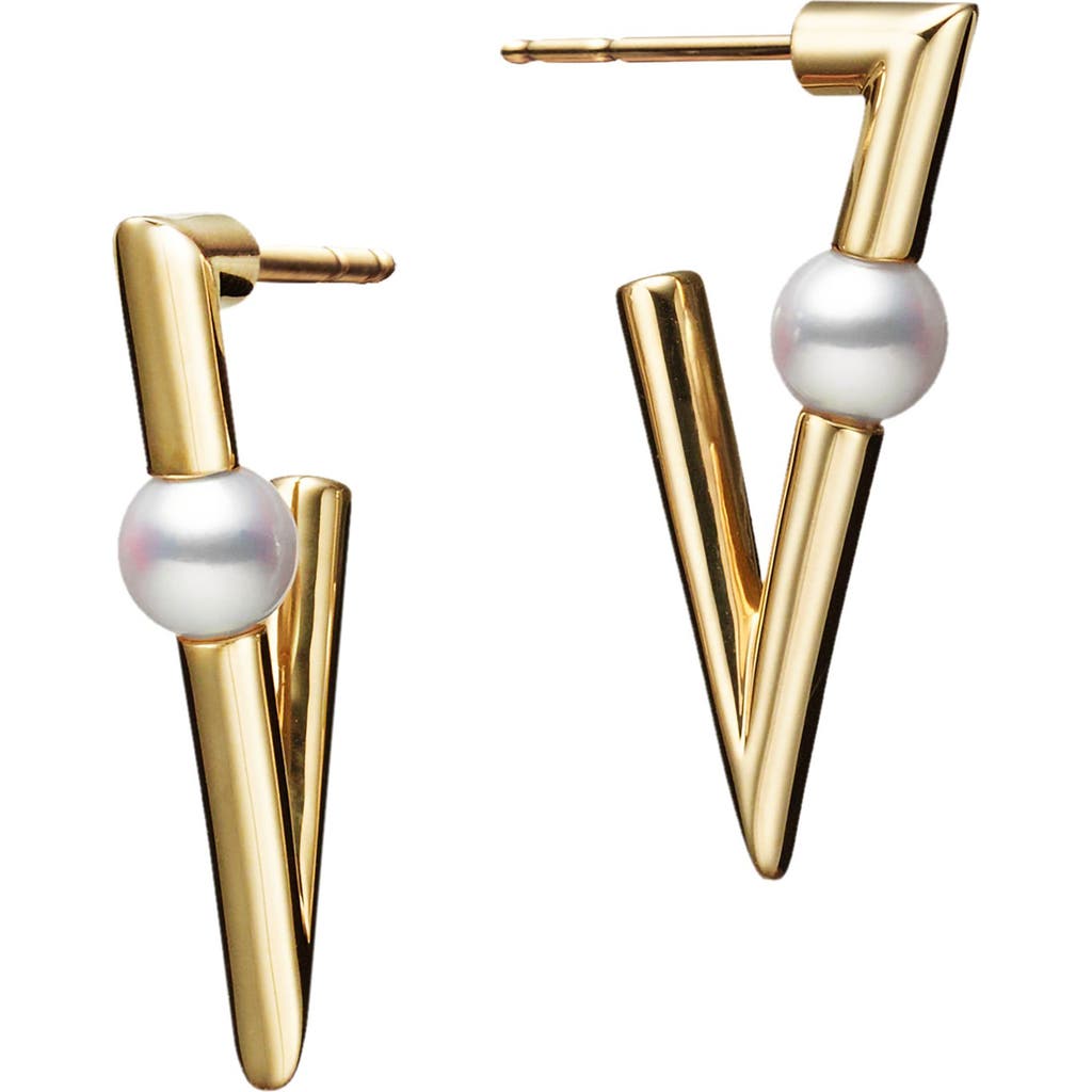 Mikimoto Akoya Pearl Triangular Earrings in 18Ky  product