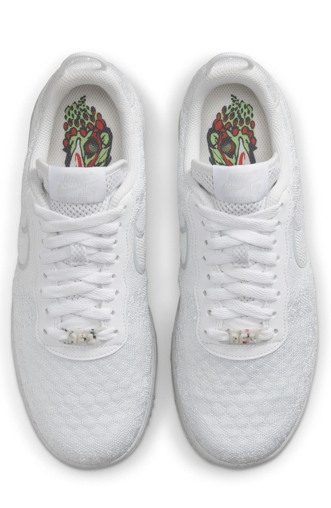AF1 Crater Flyknit Sneaker, Alternate, color, WHITE/ PLATINUM TINT