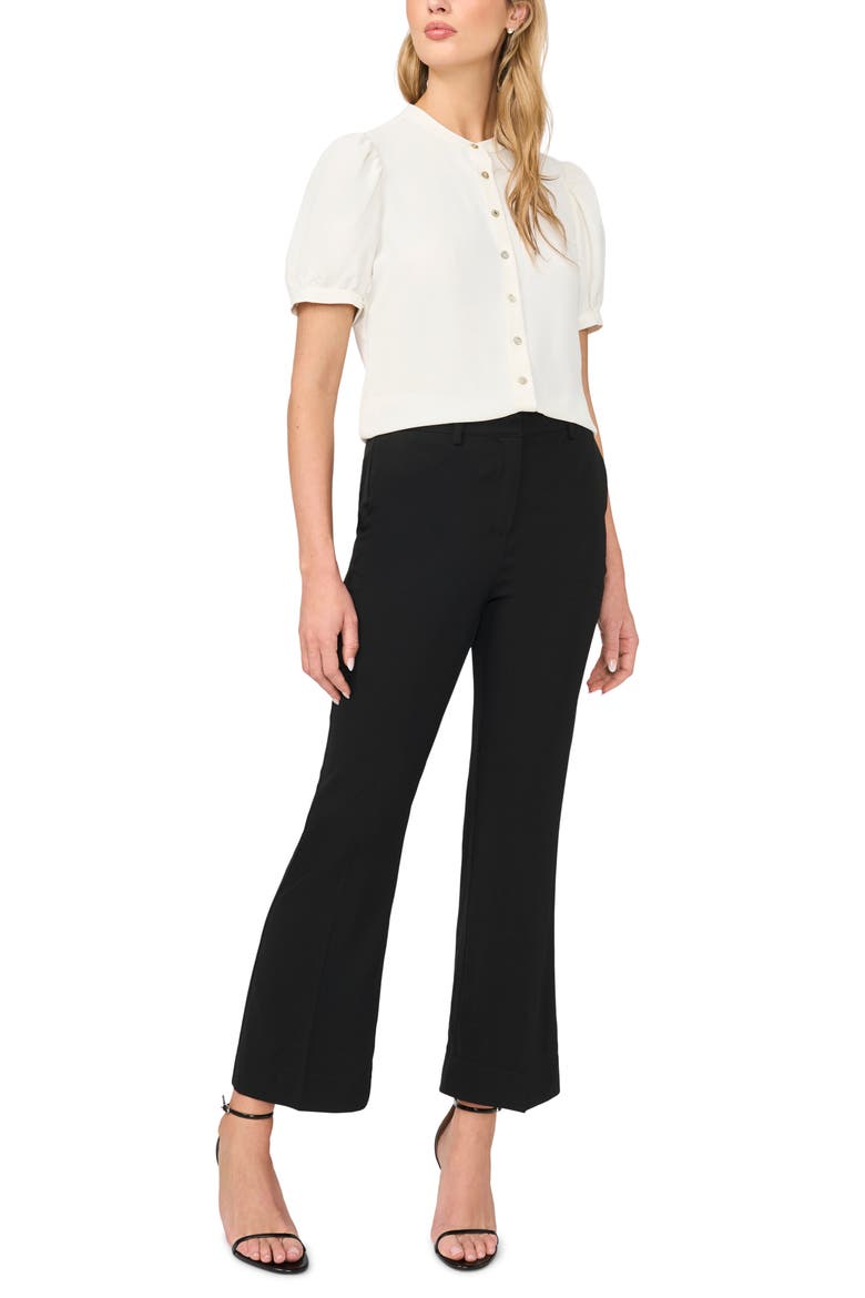 Tailored High Waist Ankle Flare Leg Pants, Alternate, color, RICH BLACK