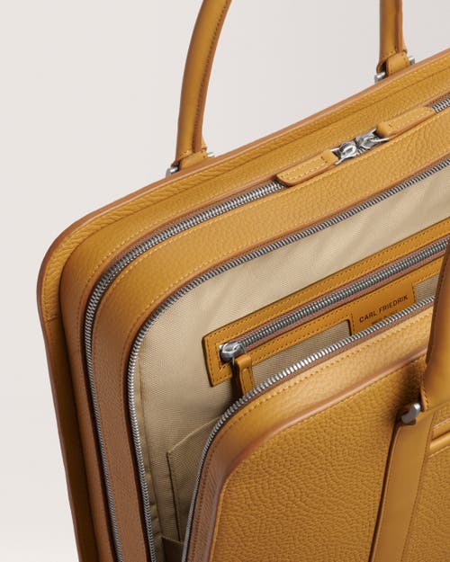 Carl Friedrik Palissy Double Briefcase In Mustard Yellow