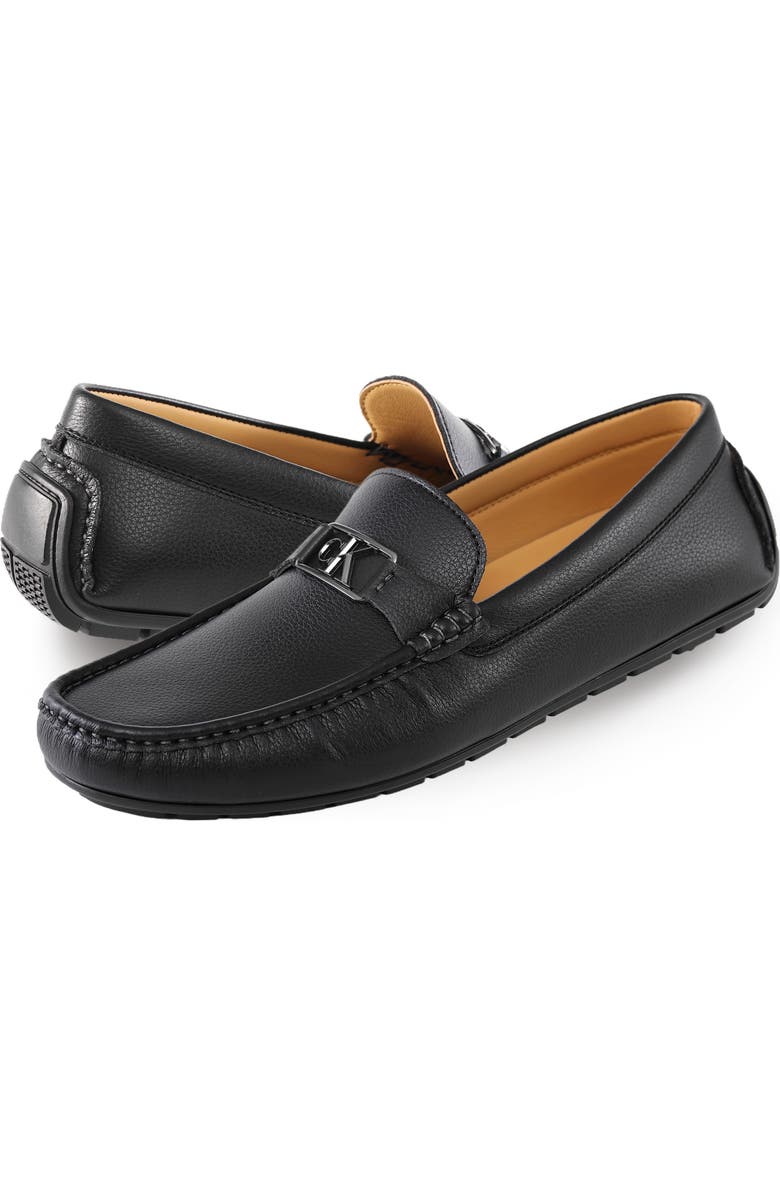 Calvin Klein Felty Moc Toe Driving Loafer, Alternate, color, Black