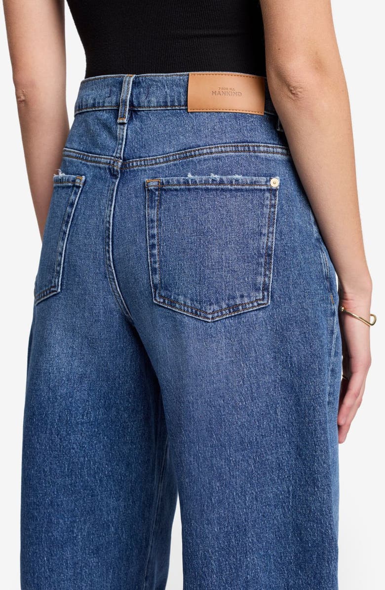 7 For All Mankind Bonnie Raw Hem High Waist Barrel Jeans, Alternate, color, Santa Cruz