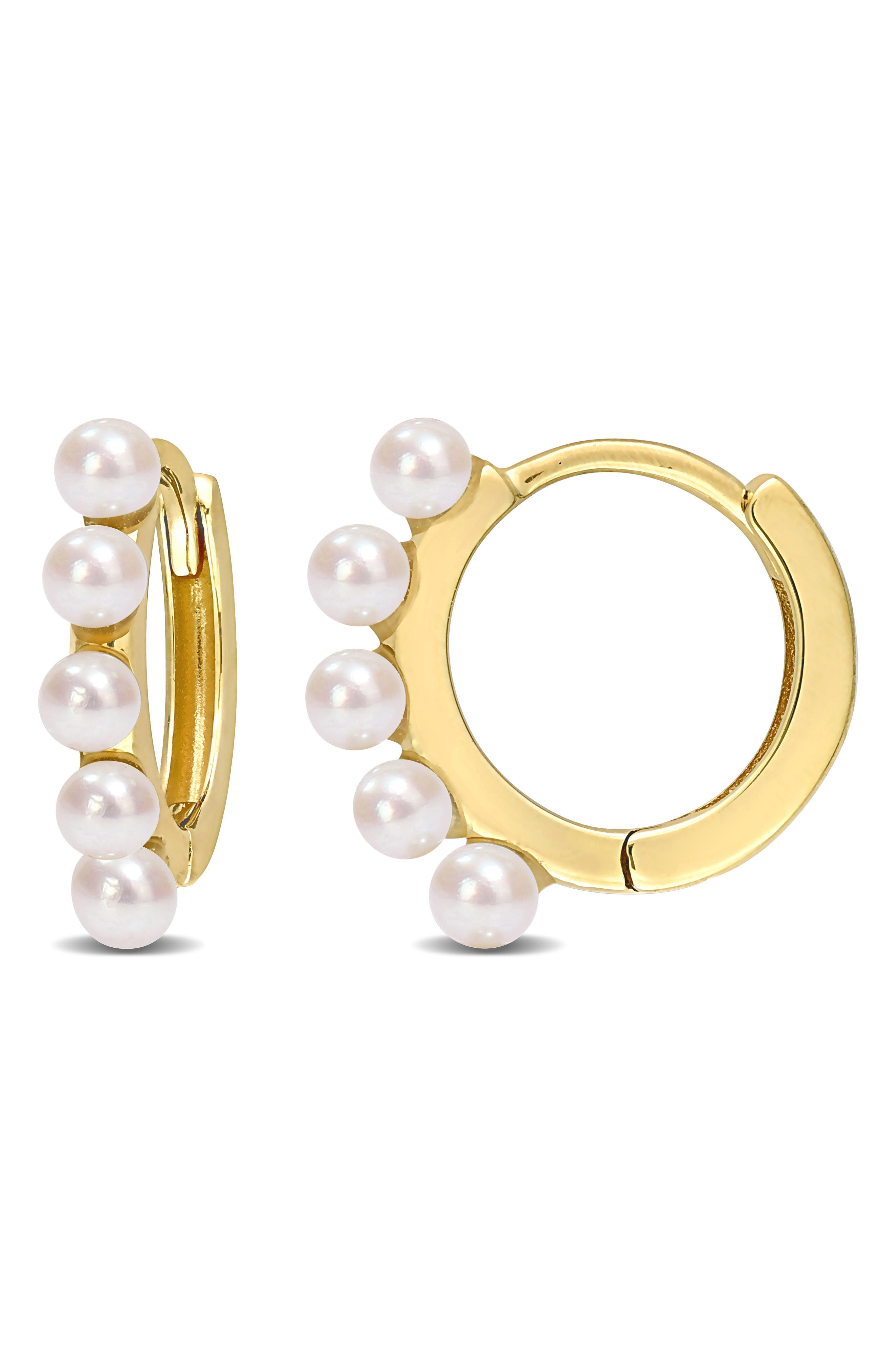 Freshwater Pearl Huggie Hoop Earrings (Women) | Nordstromrack