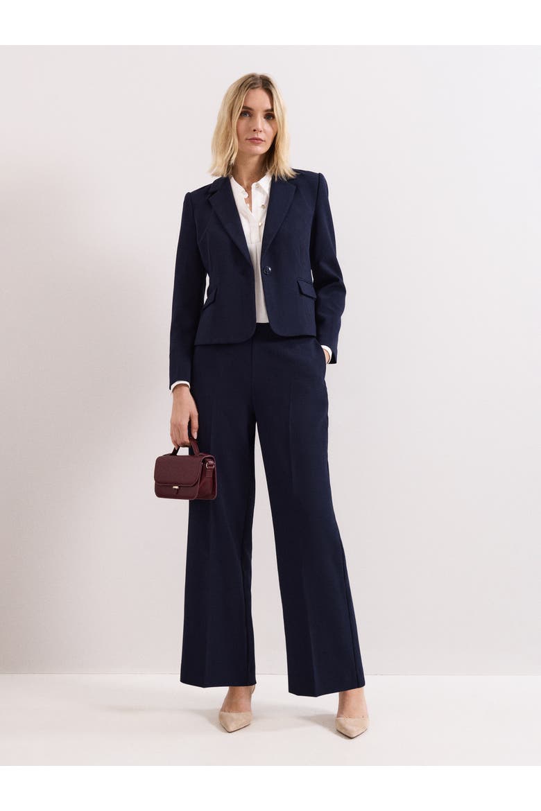 Aubrie Single Button Cropped Blazer, Alternate, color, Navy