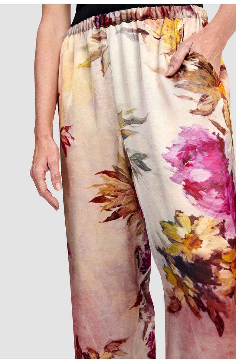 Alembika Rose-colored  flowers pull-on dress pants, Alternate, color, 