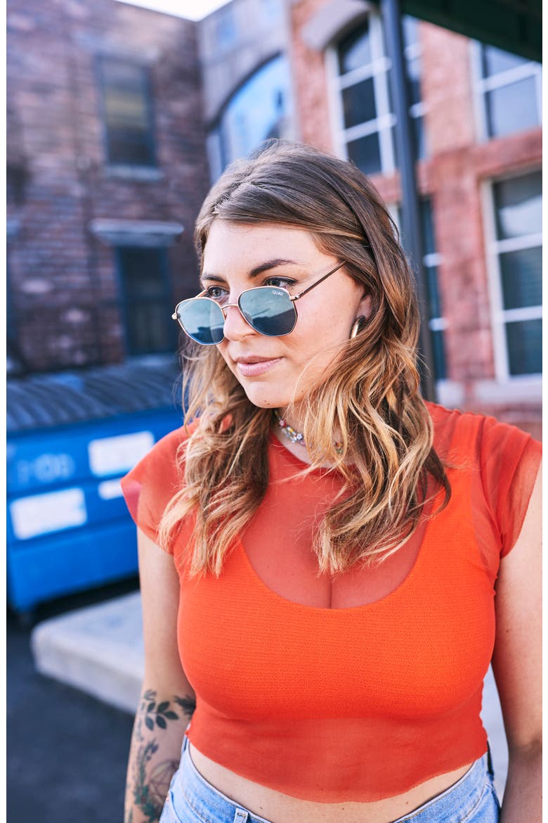 Big Time 54mm Gradient Round Sunglasses, Alternate, color, ROSE / BLUE