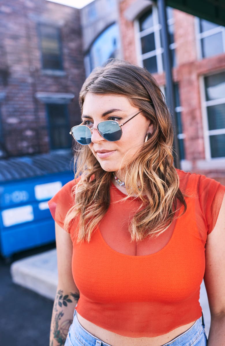 QUAY Big Time 54mm Gradient Round Sunglasses, Alternate, color, 