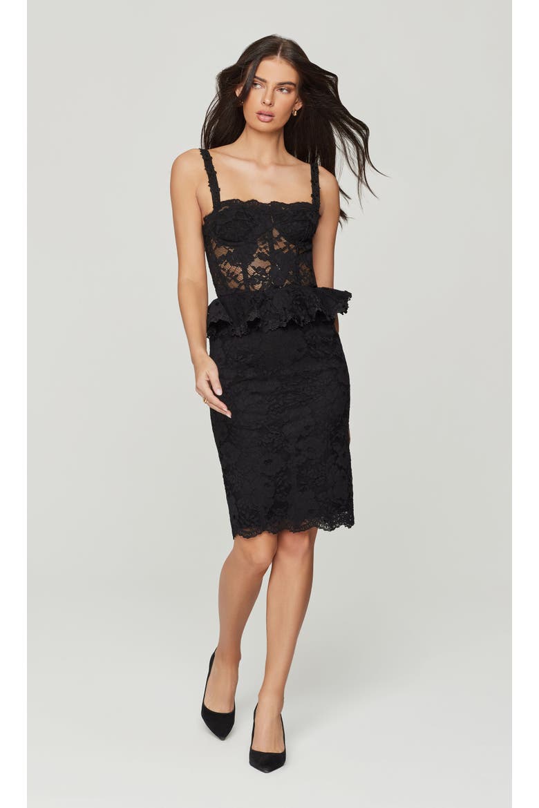 Angelique Mesh Lace Dress, Alternate, color, Black