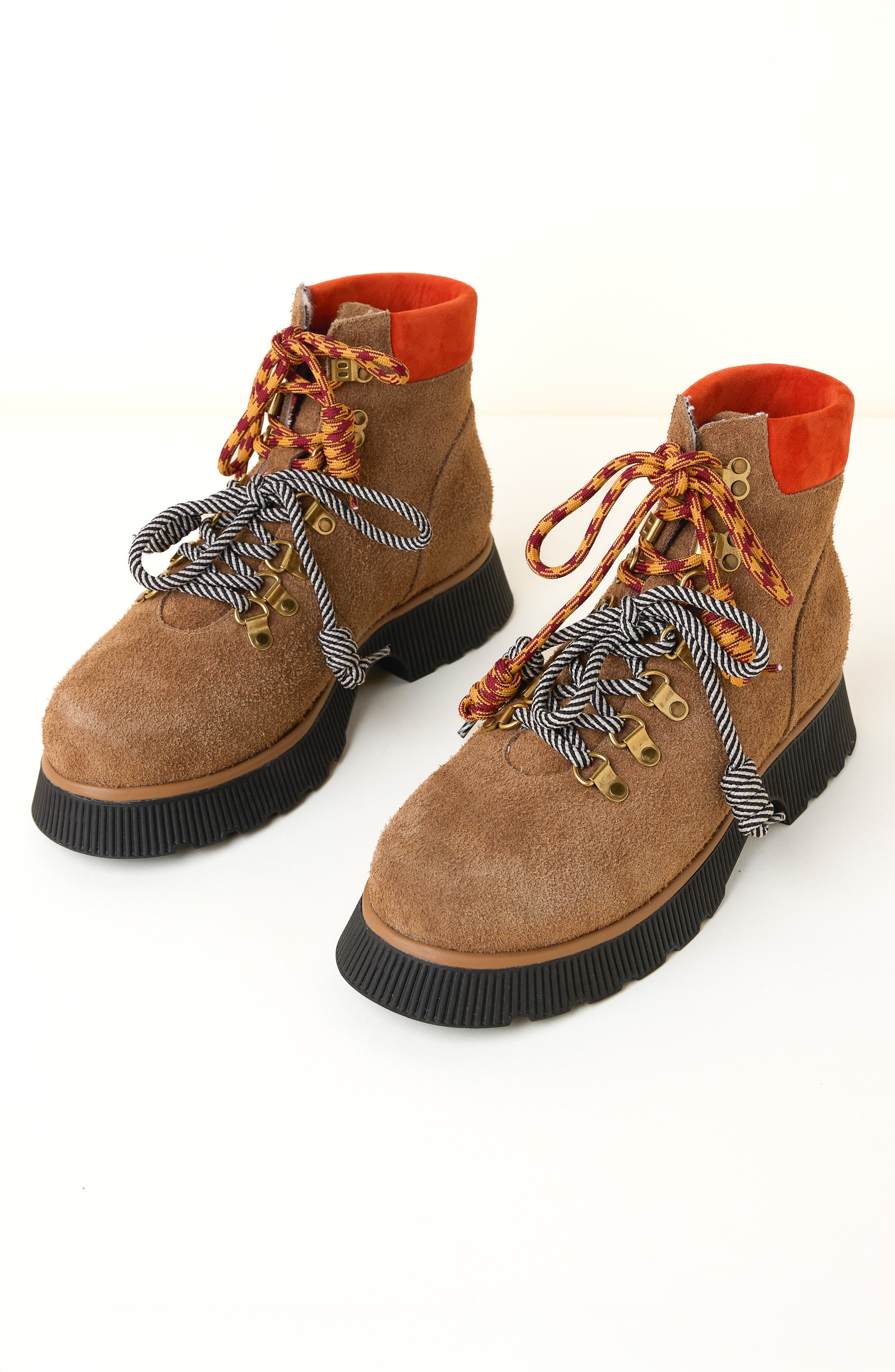Charlotte Stone Tyler Lace-Up Lug Sole Boot, Main, color, Toffee