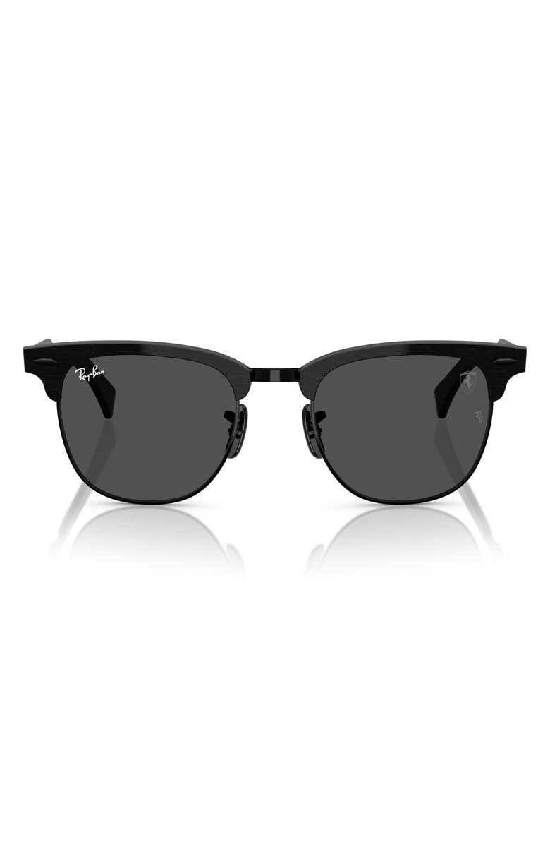 Ray-Ban x Scuderia Ferrari Clubmaster 51mm Square Sunglasses, Main, color, Dark Grey