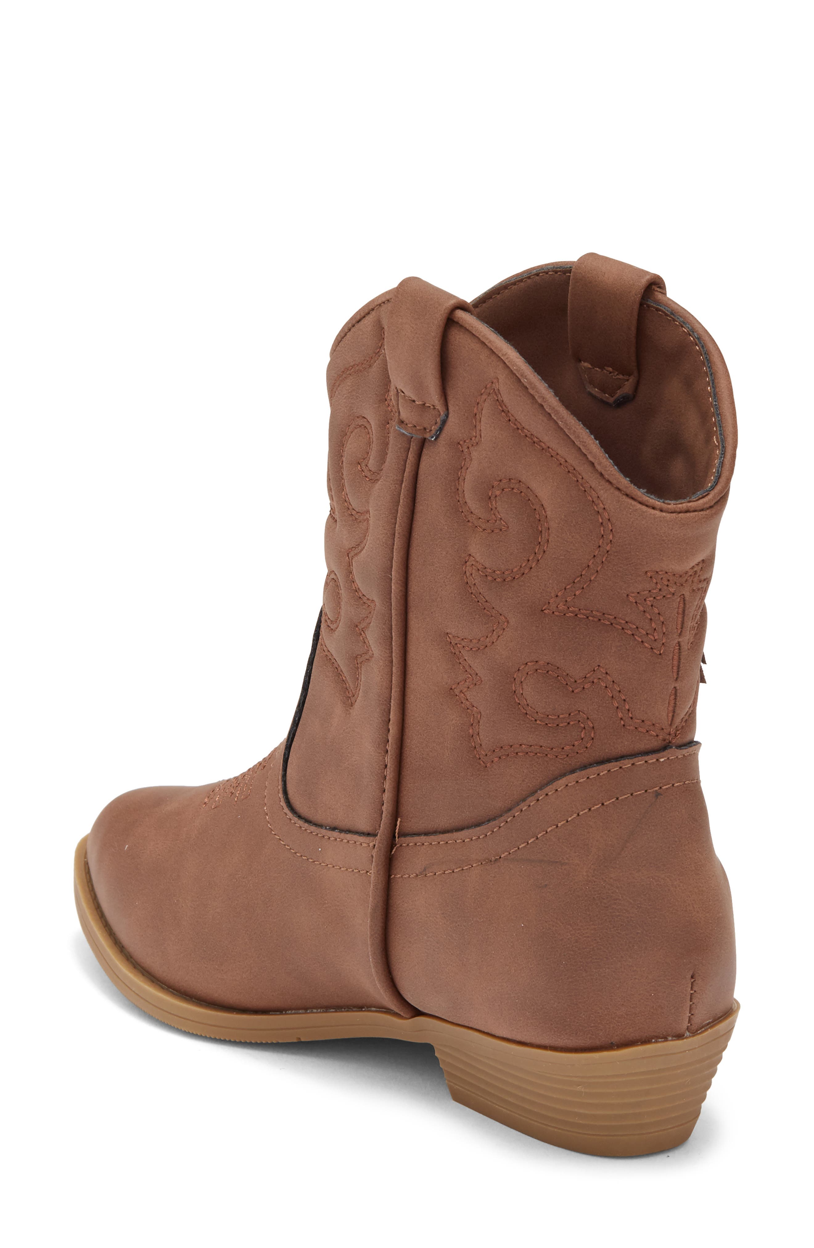Kids' Carolynne Fringe Western Boot, Alternate, color, BROWN