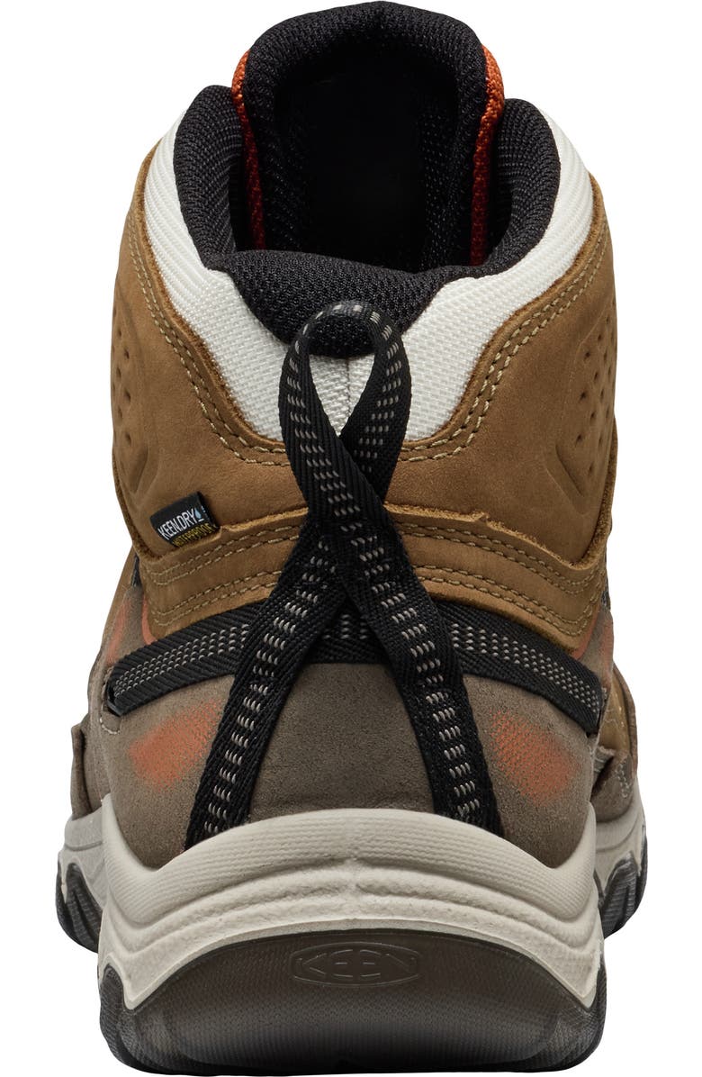 KEEN Targhee IV Mid Waterproof Hiking Boot, Alternate, color, Coyote/ Gold Flame