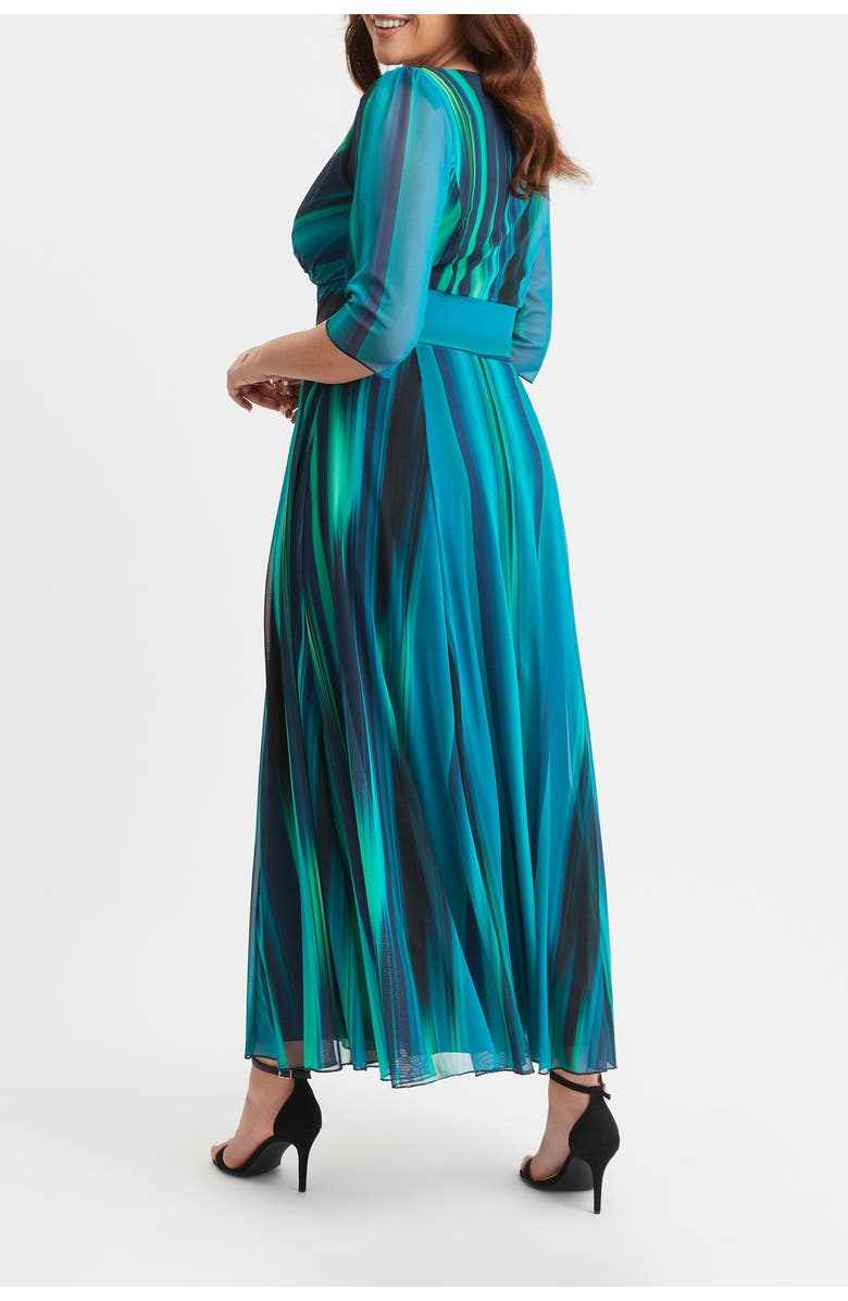 Scarlett & Jo Verity Ikat Print Maxi Gown, Alternate, color, Green Ikat