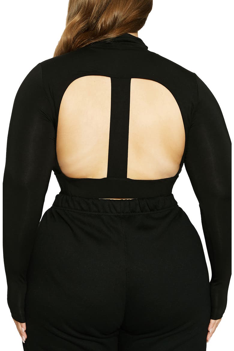 LORI TURTLNCK OPEN BACK TOP, Alternate, color, BLACK