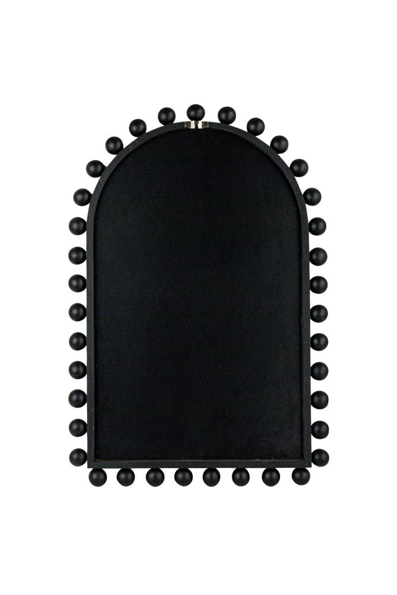 Boho-Southwestern Black Firwood Arched Wall Mirror, Black, Alternate, color, Black