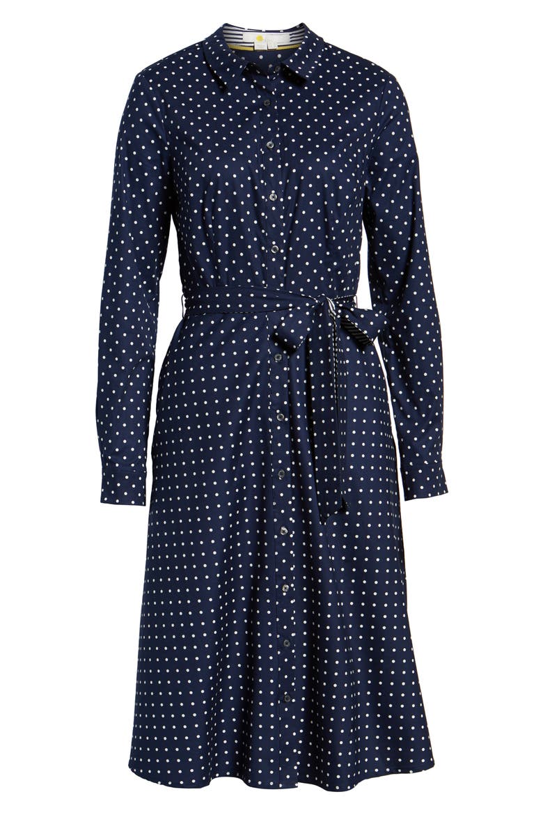 Posy Polka Dot Shirtdress, Alternate, color, NAVY SPOT