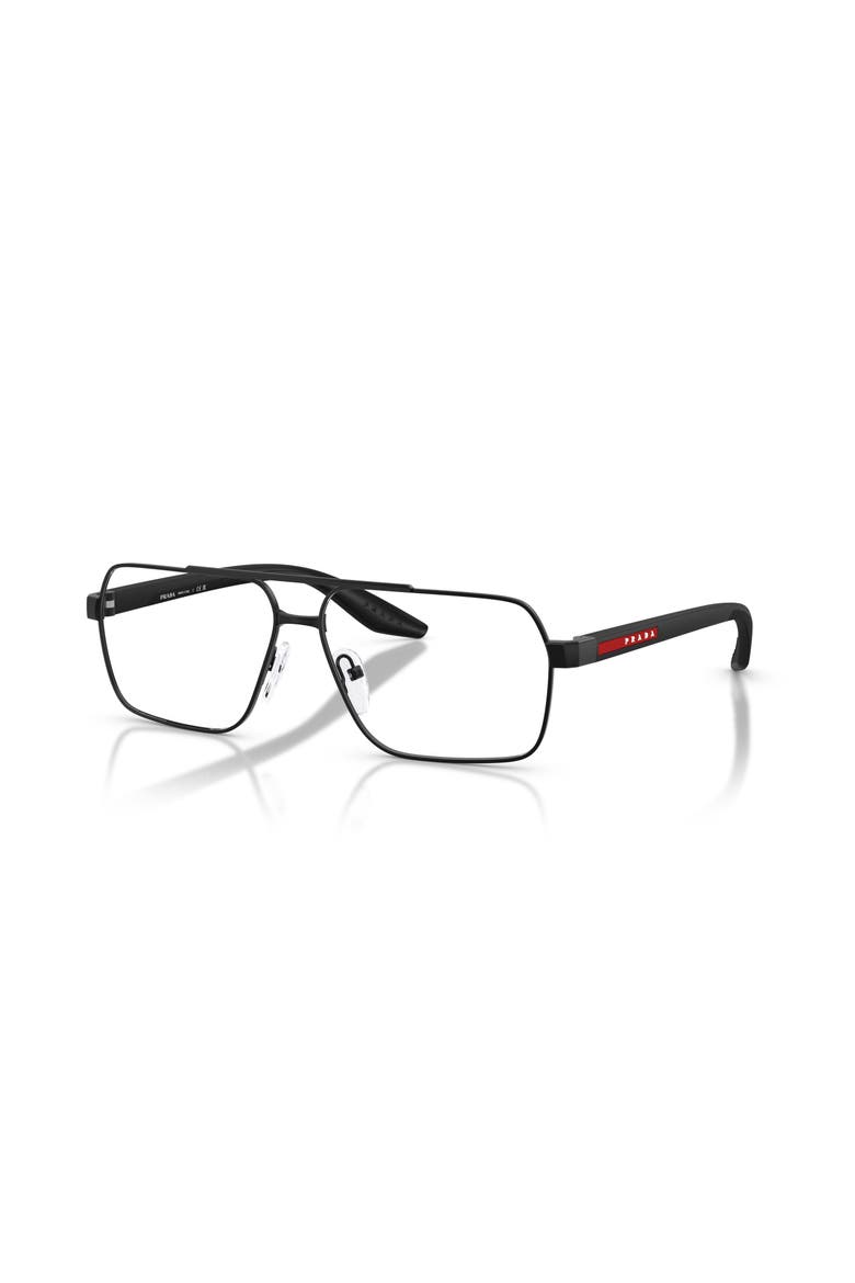 57mm Rectangle optical glasses, Main, color, Black