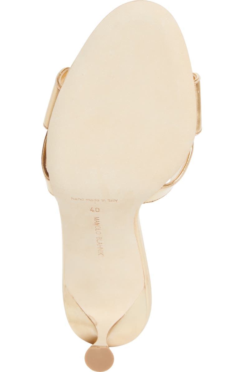 Manolo Blahnik Haribalmu Kitten Heel Sandal, Alternate, color, Gold