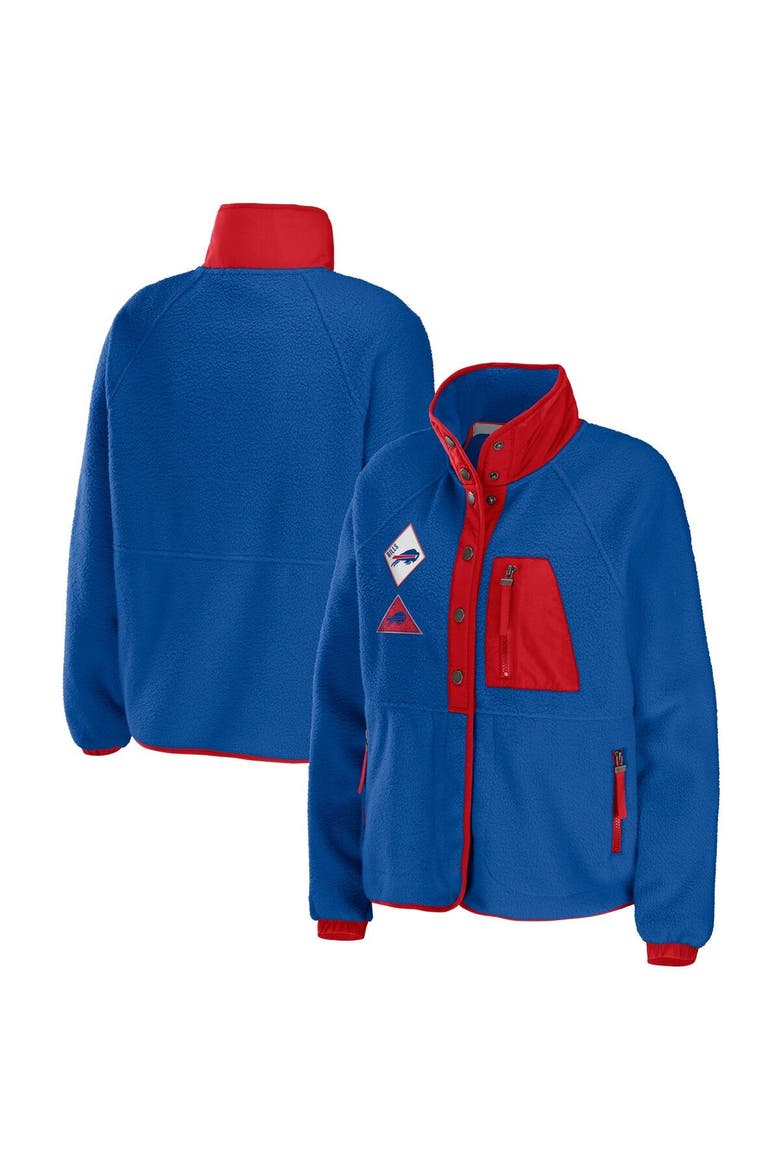Women's WEAR by Erin Andrews Royal Buffalo Bills Polar Fleece Raglan Full-Snap Jacket, Main, color, Royal