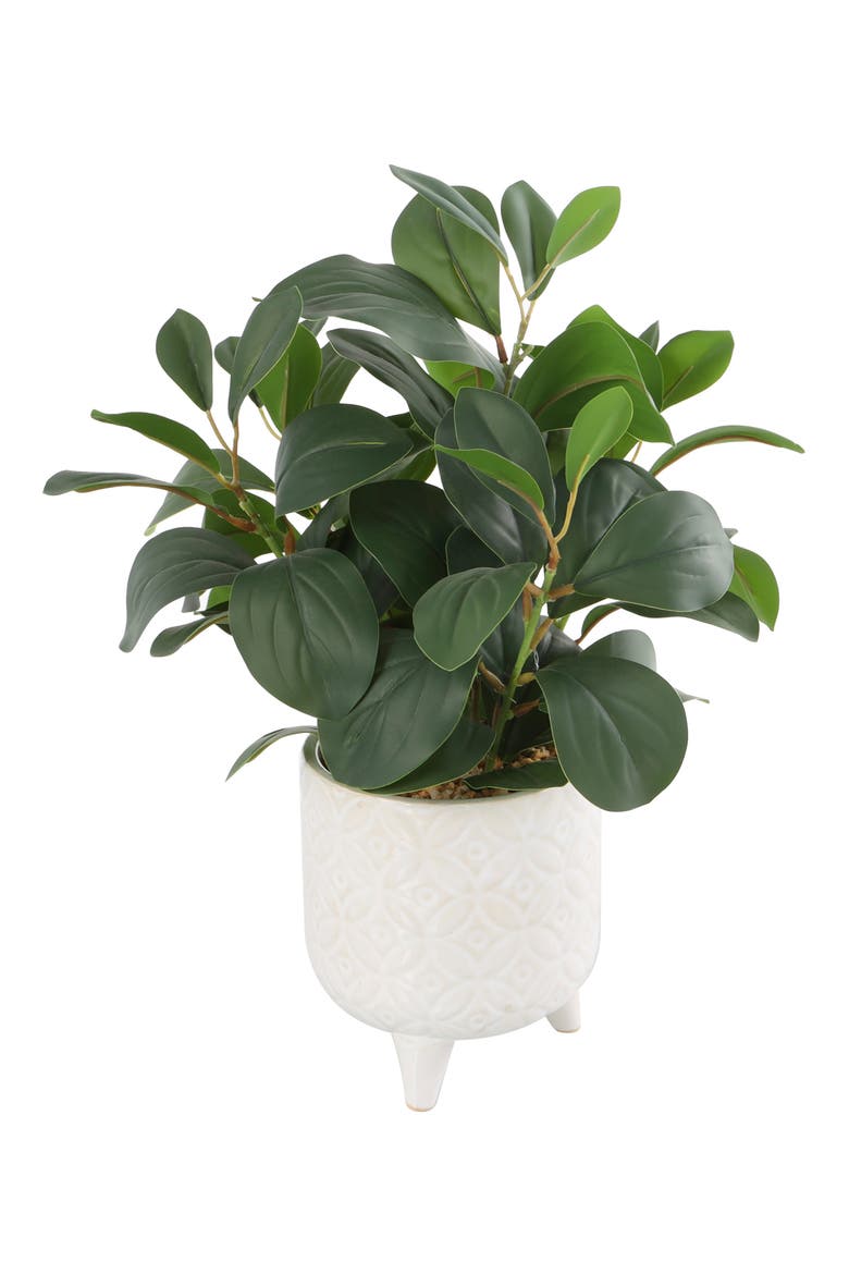 Green Faux Foliage Artificial Potted Plant, Alternate, color, GREEN