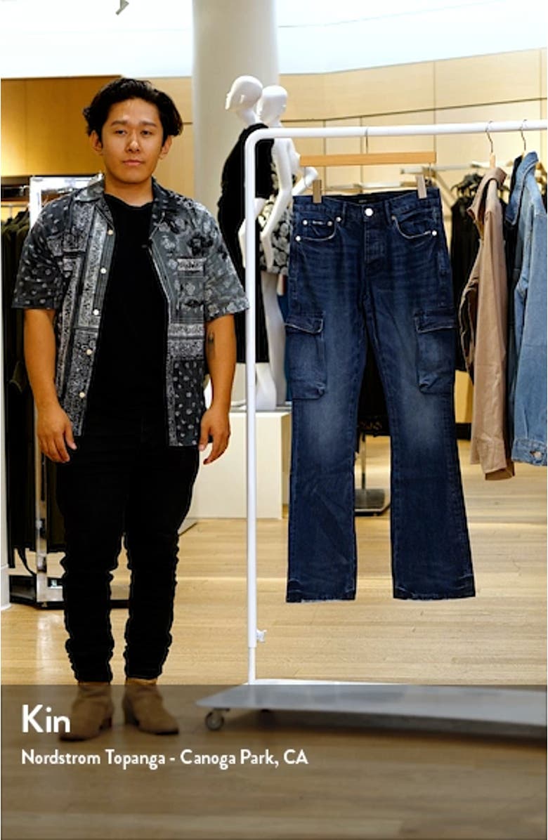 Coated Flare Cargo Jeans, sales video thumbnail