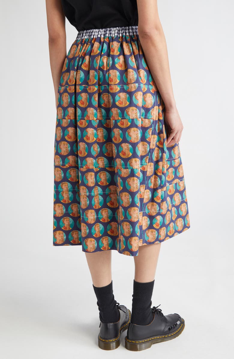 Tao Comme des Garçons Mixed Print Cotton Broadcloth Midi Skirt, Alternate, color, 