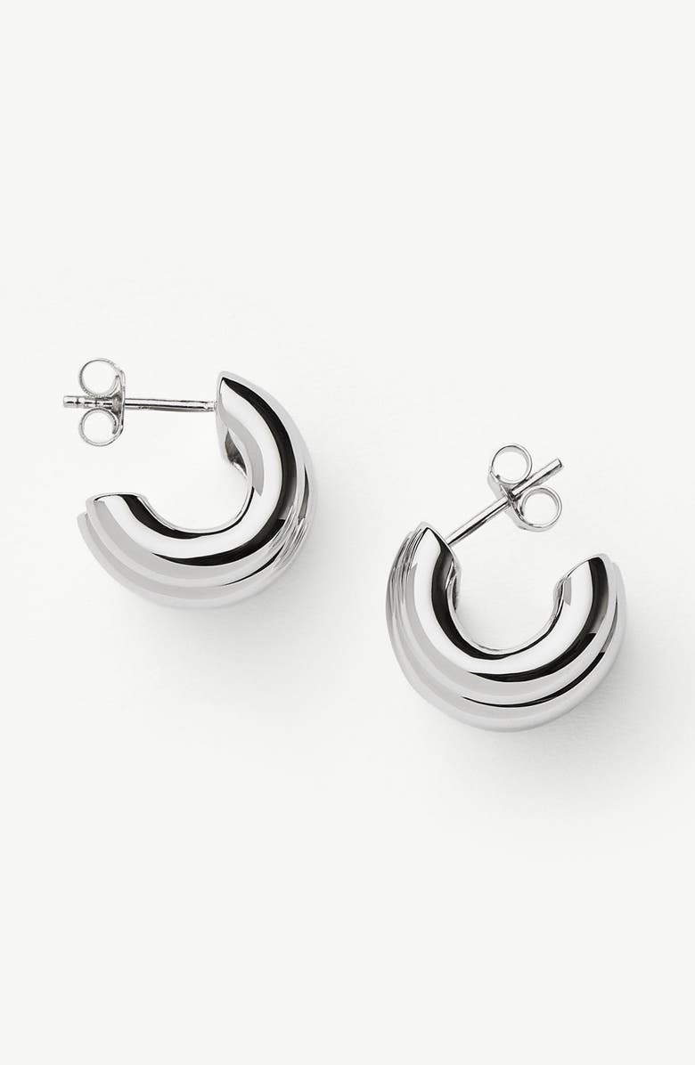 Missoma Chubby Triple Ridge Small Hoop Earrings, Alternate, color, Silver