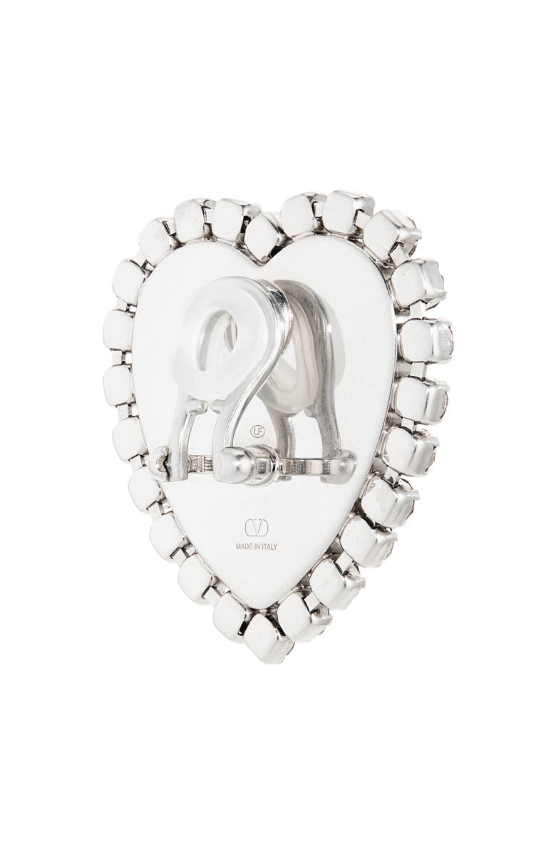 Valentino Garavani Coeur Hyperbole Heart Earrings, Alternate, color, Bxl Vintage Palladium/ Silver