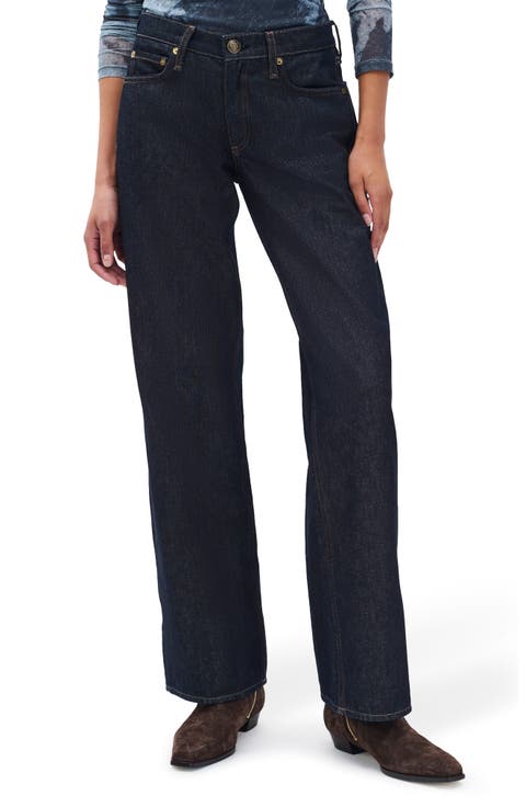 Saige Low Rise Relaxed Straight Leg Jeans