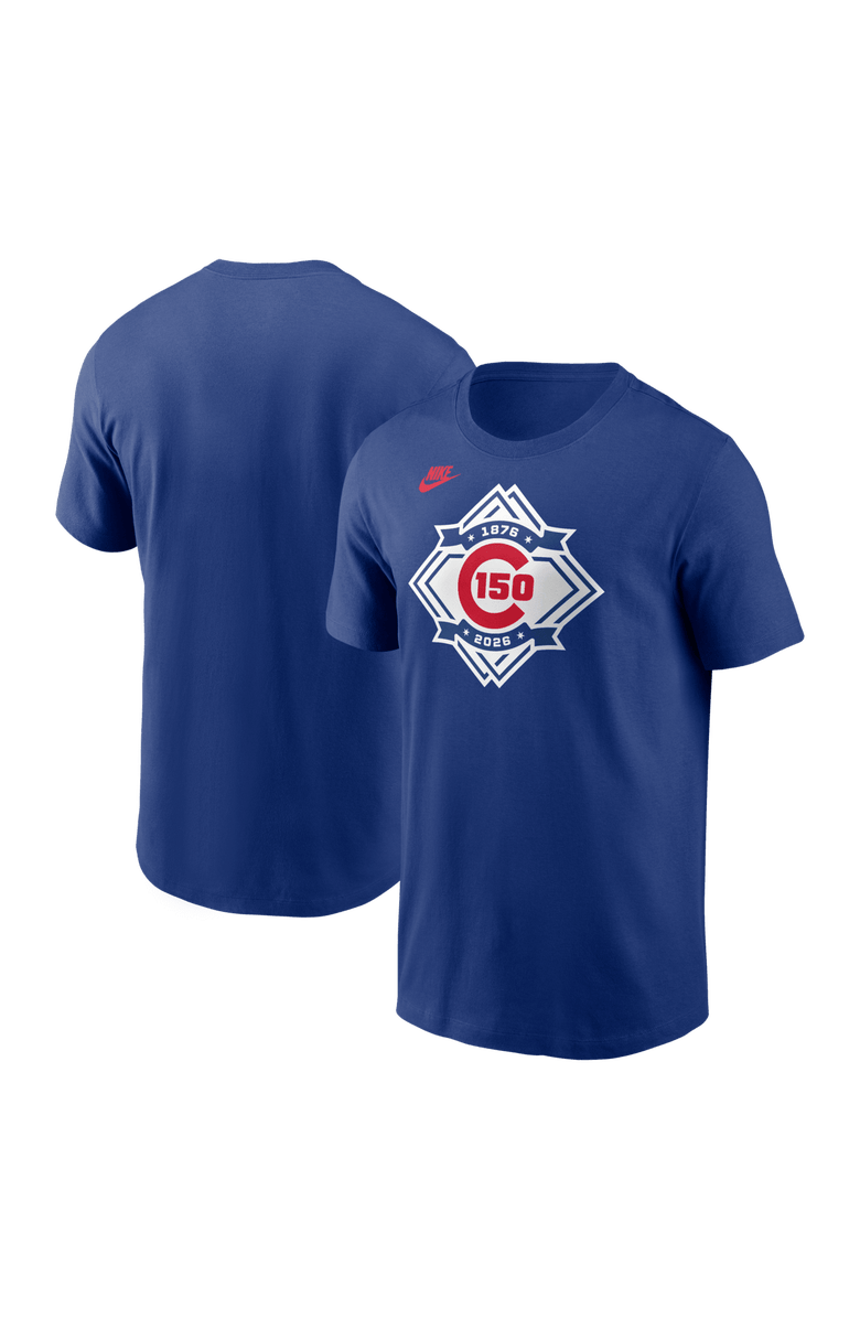 Nike Men's Nike  Heather Royal Chicago Cubs 150th Anniversary Tri-Blend T-Shirt, Main, color, Heather Royal