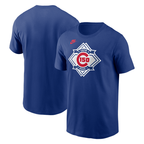 Men's Nike  Heather Royal Chicago Cubs 150th Anniversary Tri-Blend T-Shirt