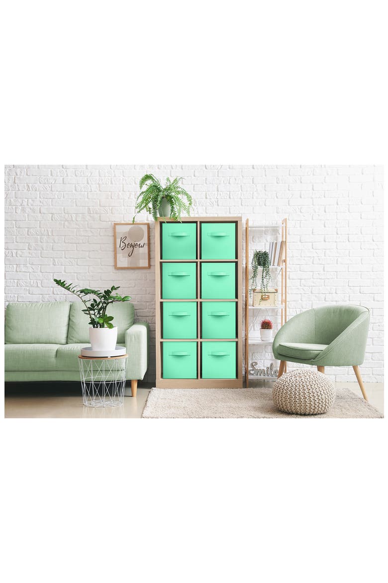 8-Pack Collapsible Storage Cubes, Alternate, color, TEAL