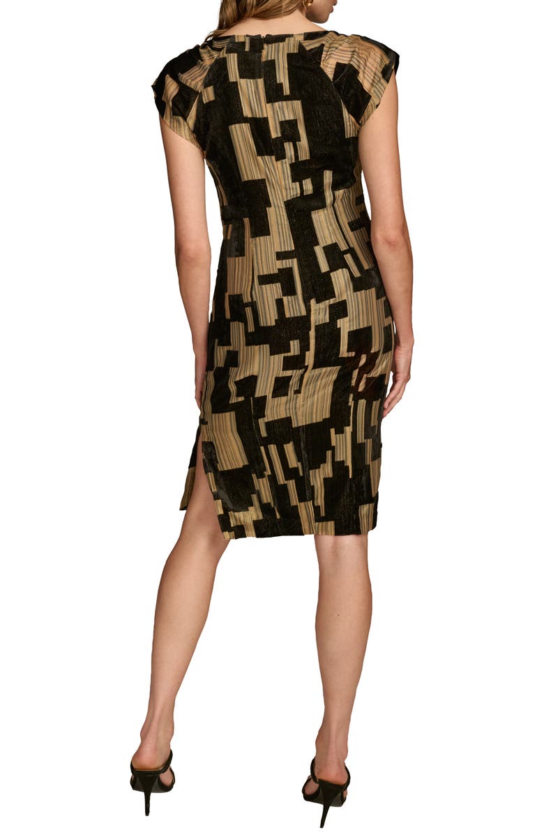 Donna Karan New York Metallic Geo Print Dress, Alternate, color, Black/ Gold Multi