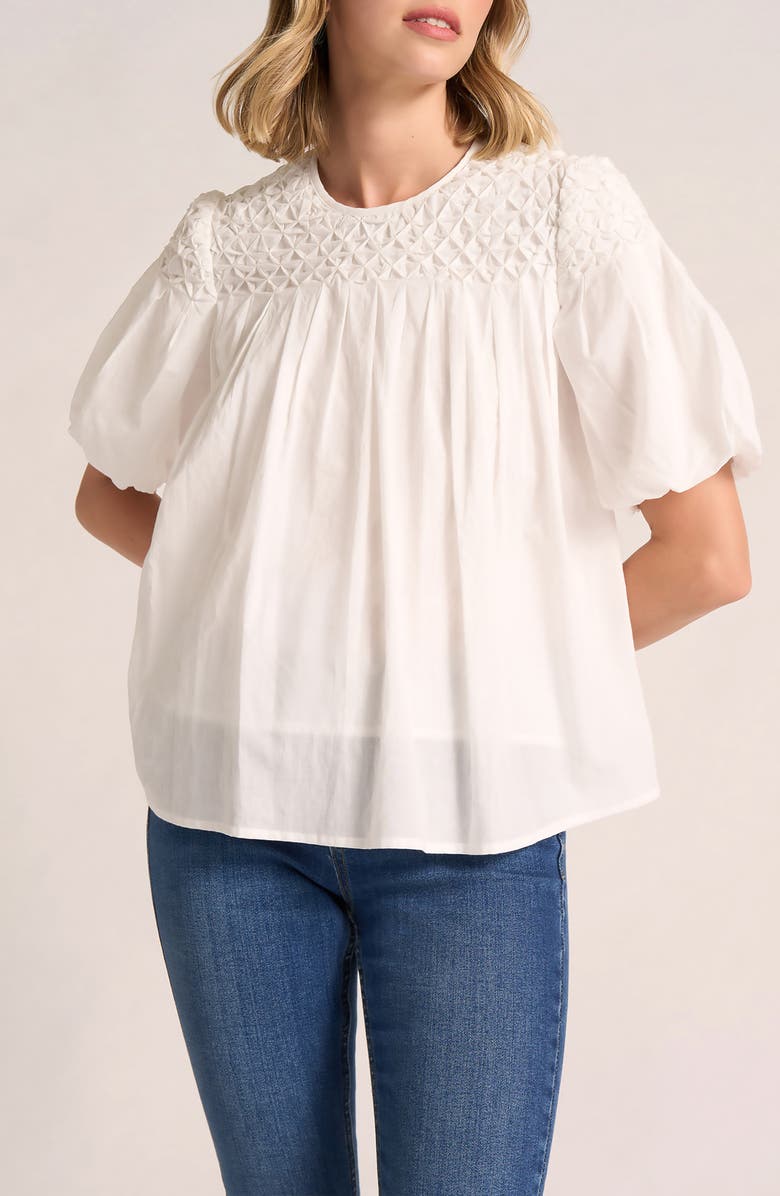 matty m. Talluluh Honeycomb Puff Sleeve Top, Main, color, 