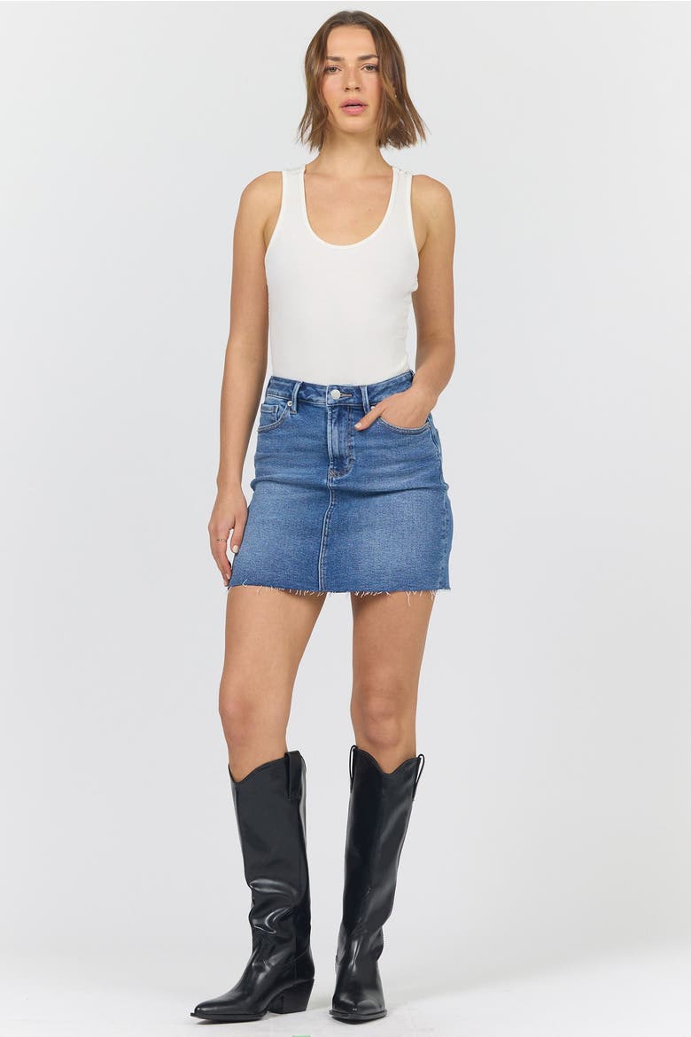 Quinn High Waist Raw Cut Denim Jeans, Alternate, color, Jorja