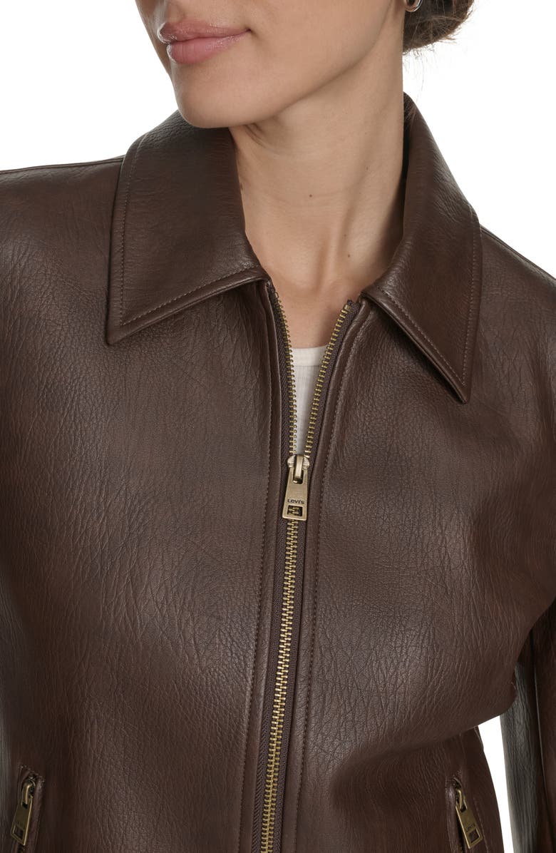 Levi's Racer Faux Leather Jacket, Alternate, color, Dark Brown