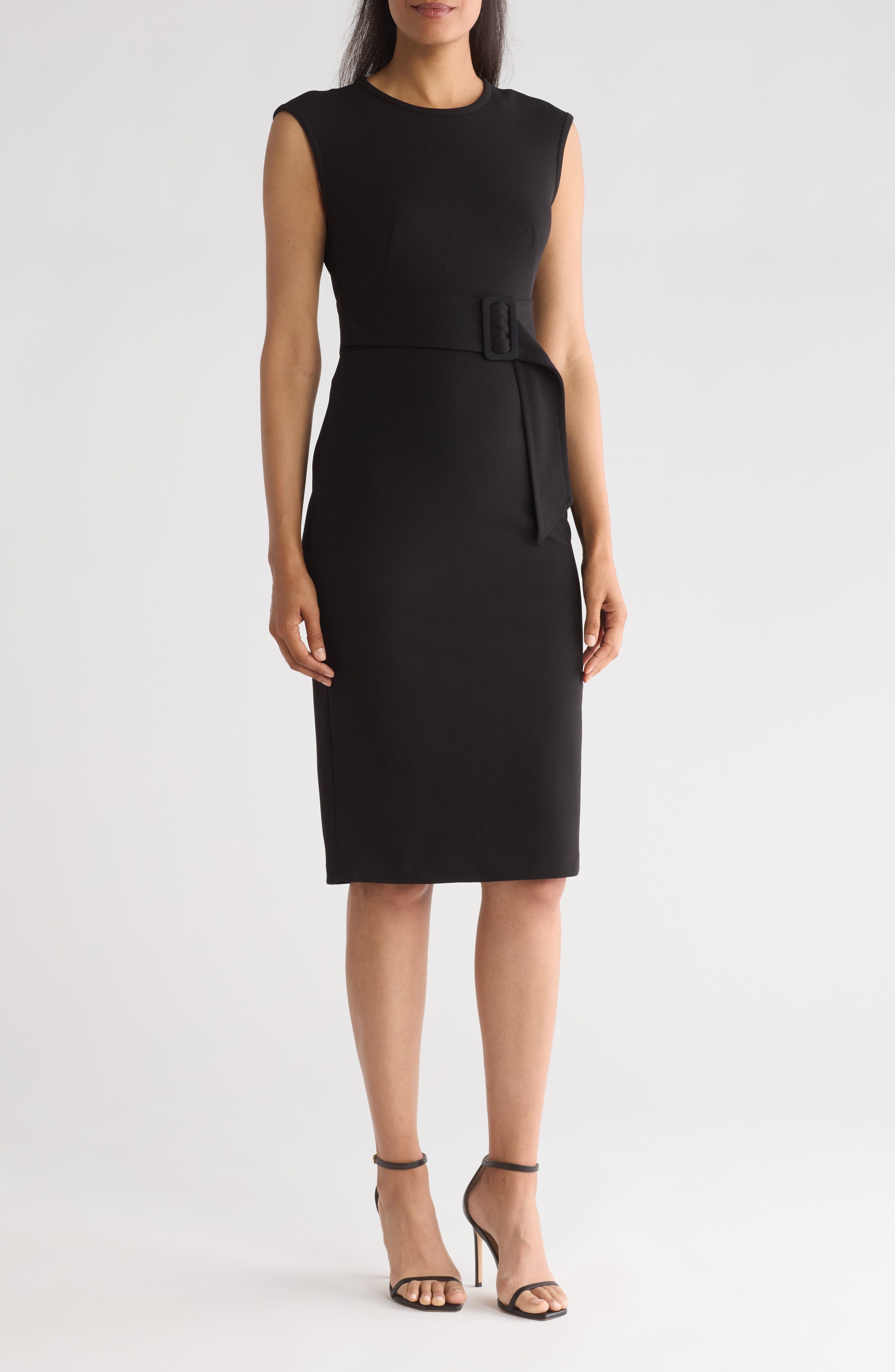 calvin klein belted sheath dress