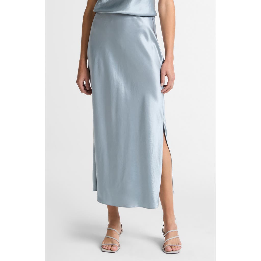 Vince Side Slit Matte Satin Slip Skirt in Lt Lagoon at Nordstrom, Size Small