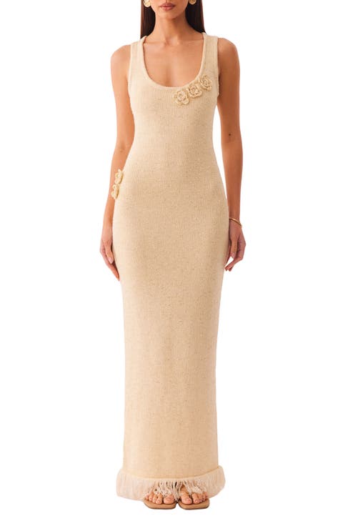 Monroe Reversible Metallic Knit Maxi Sweater Dress