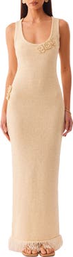 SNDYS Monroe Reversible Metallic Knit Maxi Sweater Dress