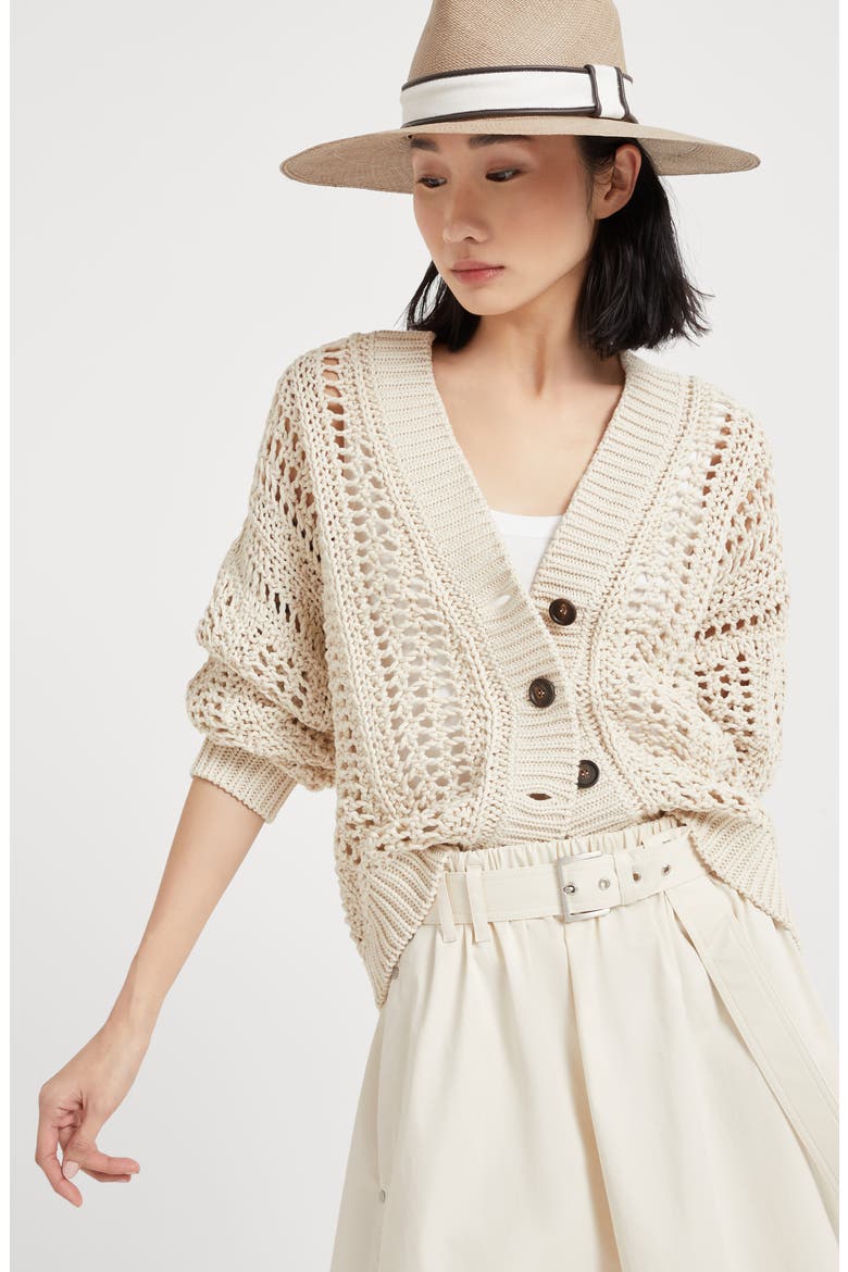Ribbed Net cardigan, Alternate, color, Panama