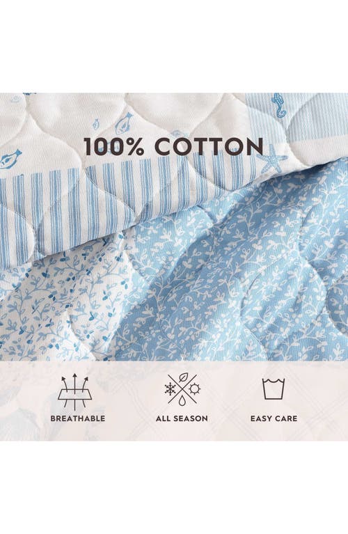 Laura Ashley 3-piece Comforter & Sham Quilt Set In Blue