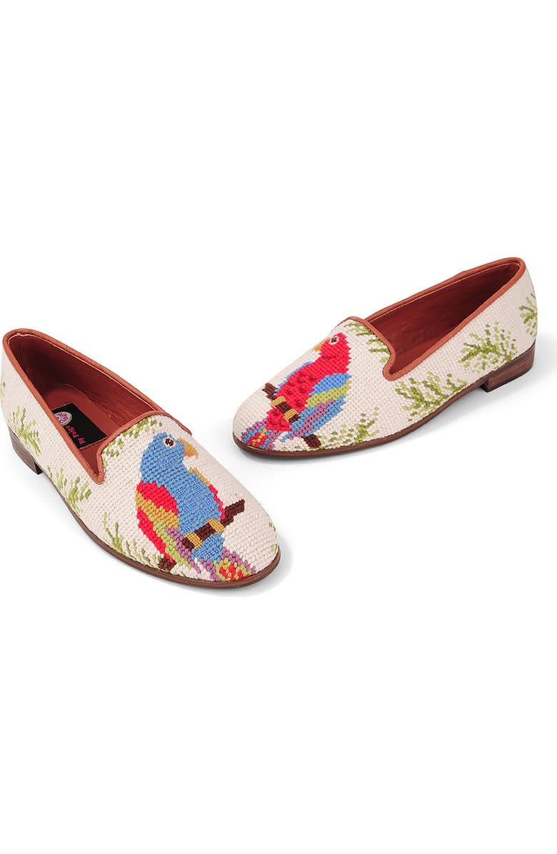 ByPaige BY PAIGE Needlepoint Parrot Flat, Alternate, color, Tan Multi