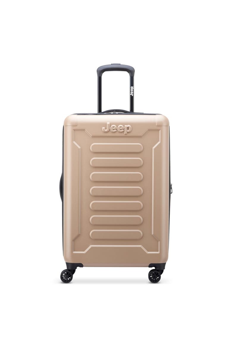 JH004C Checked-Medium 24 Inch Hardside Expandable Luggage with Spinner Wheels, Main, color, Beige