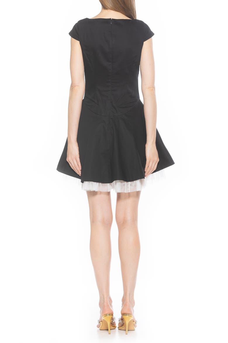 Aleena Boat Neck Minidress, Alternate, color, BLACK