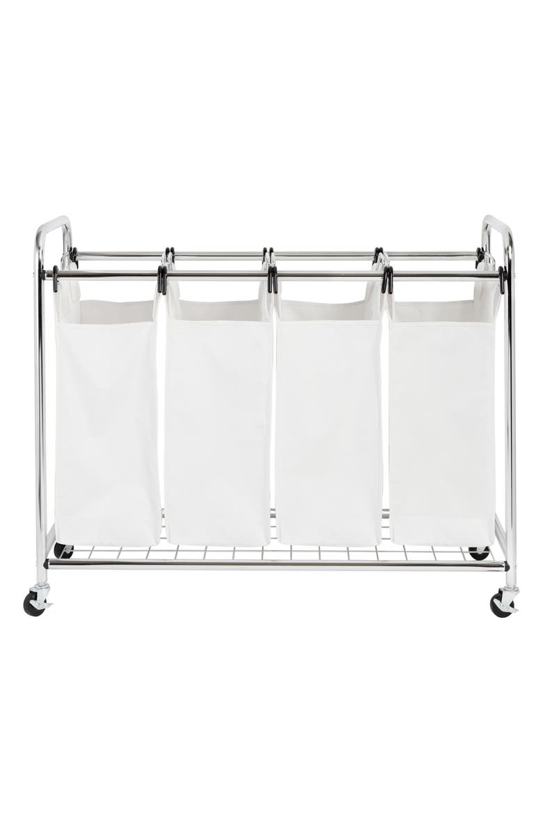 HONEY-CAN-DO Heavy Duty Quad Rolling Laundry Sorter Hamper, Main, color,