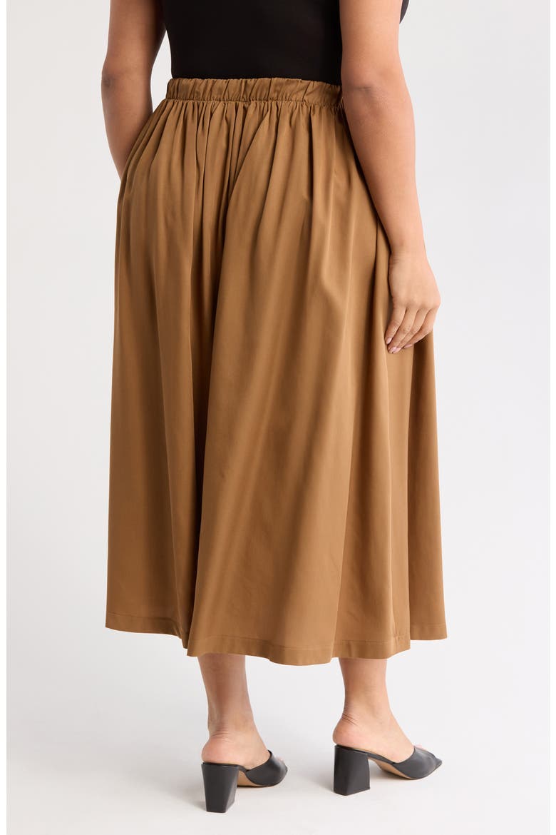 Flared Midi Skirt, Alternate, color, RUST