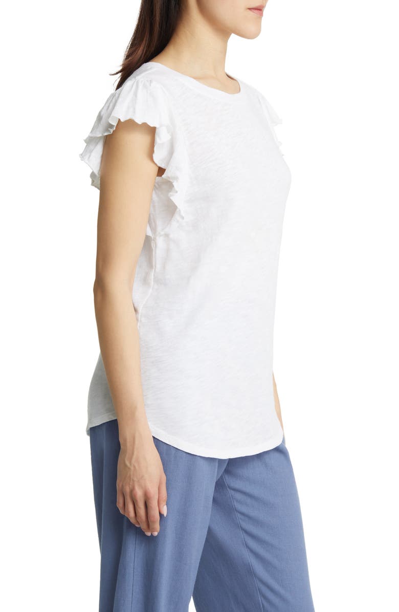 Caslon<sup>®</sup> Flutter Sleeve Slub Top, Alternate, color, 
