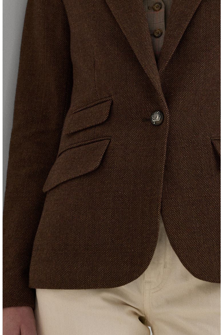 Cotton Blend Oxford Blazer, Alternate, color, BROWN/ TAN