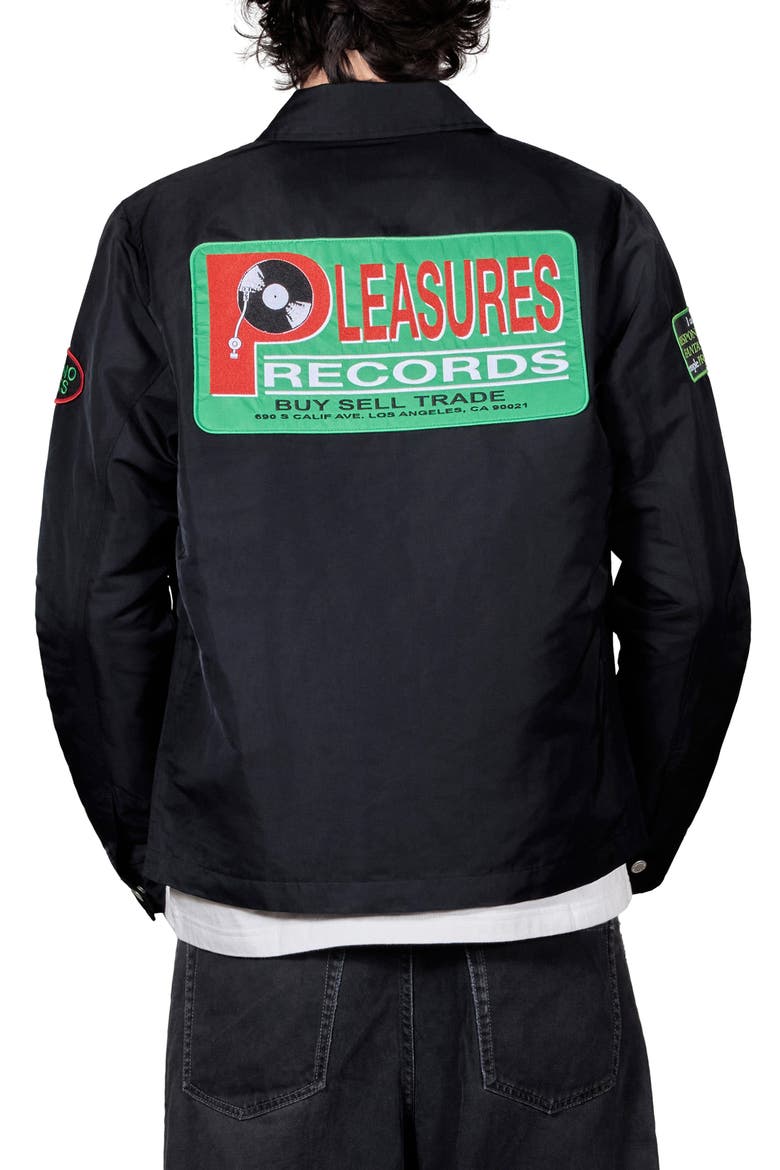 Records Patch Jacket, Alternate, color, BLACK